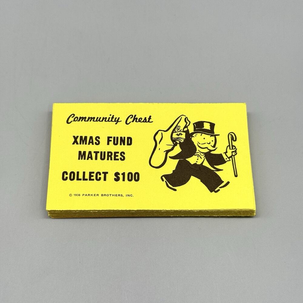 Parker Brothers 1961 Vintage Monopoly #9 Board Game Replacement 16 Chest Cards